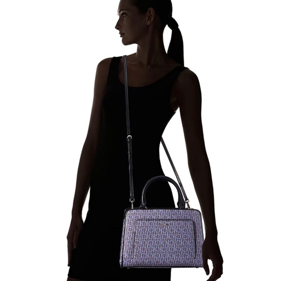 Calvin Klein Margot Textured Logo Emboss Satchel - Picture 9 of 16